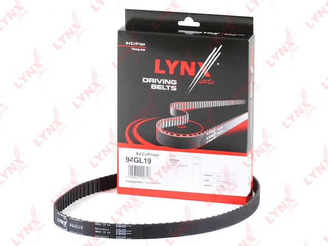 Купить LYNX 94GL19 Ремень ГРМ подходит для TOYOTA Carina II 1.6 87-92/Celica 1.6 89-94/Corolla 1.6 87-92, ZAZ Tavria 1.1-1.3 94GL19
