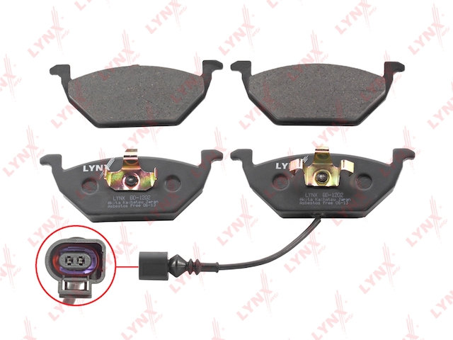Купить LYNX BD-1202 Колодки тормозные передние подходит для AUDI A2 00/A3 03, SEAT Leon/Toledo, SKODA Fabia 99/Octavia 96, VW Bora 98/Caddy/Golf IV-V/Jetta V/New Beetle 98/Polo 01 BD-1202