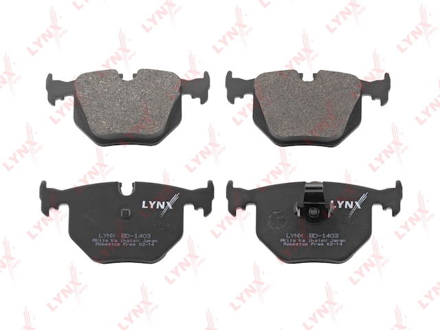 Купить LYNX BD-1403 Колодки тормозные задние подходит для BMW 3 (E46) 2.5-3.0 99-05 / 7(E38) 2.5D-5.0 95-01 / X3(E83) 2.0-3.0D 04 / X5(E53) 3.0-4.8 00, LAND ROVER Range Rover III 3.0TD-4.4 02 BD-1403