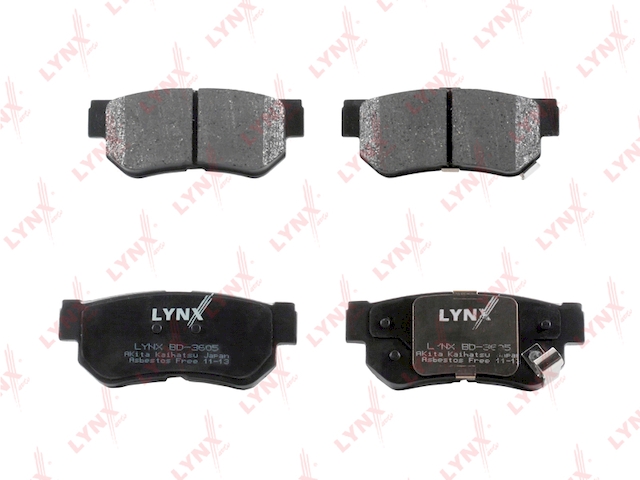 Купить LYNX BD-3605 Колодки тормозные задние подходит для HYUNDAI Elantra 06/Sonata 98/Matrix 01/Getz 02/Santa Fe 01-06/Matrix 05/Tucson 04, KIA Magentis 01/Sportage 04 BD-3605