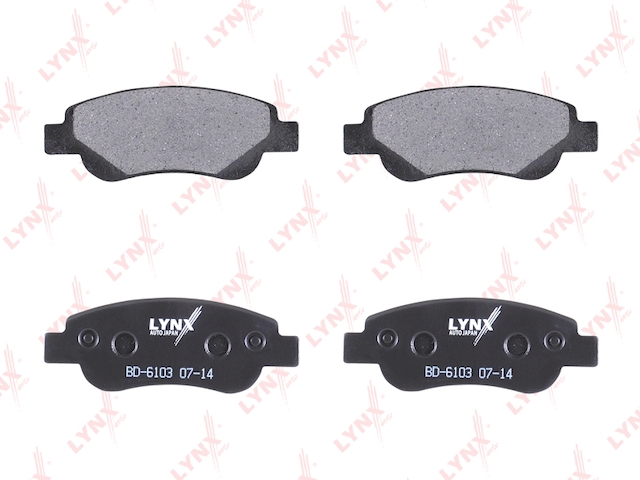Купить LYNX BD-6103 Колодки тормозные передние подходит для CITROEN C1 1.0-1.4D 05, PEUGEOT 107 1.0-1.4D 05, TOYOTA Aygo 1.0-1.4D 05 BD-6103