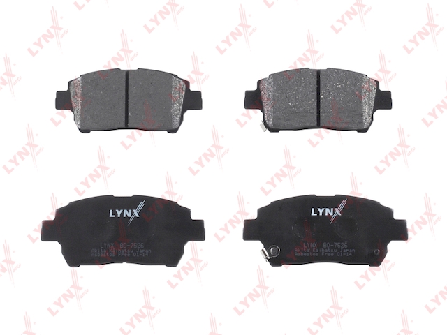Купить LYNX BD-7526 Колодки тормозные передние подходит для TOYOTA Corolla(E12) JAP 99/Yaris(P10) 99-06/Yaris Verso(P21/P22) 99-05/Prius 00/MR2 00 BD-7526