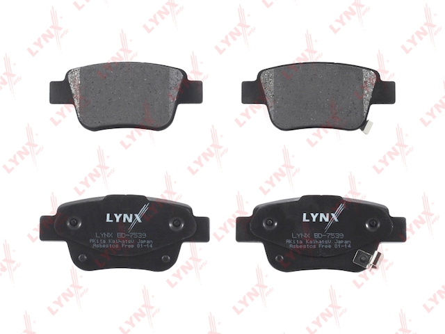 Купить LYNX BD-7539 Колодки тормозные задние подходит для TOYOTA Avensis(T25) 1.6-2.4 03-08/Corolla Verso 1.6-2.2D 04 BD-7539