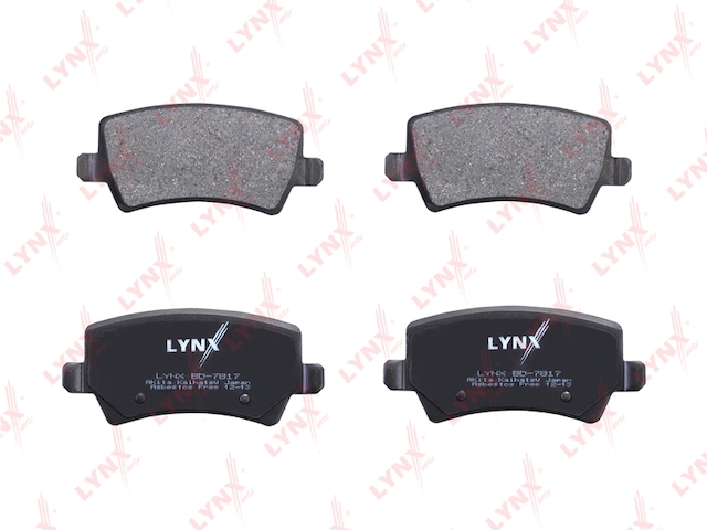Купить LYNX BD-7817 Колодки тормозные задние подходит для FORD Galaxy 1.6-2.3 06 / S-Max 1.6-2.5 06, LAND ROVER Freelander 2.0 11 / Evoque 2.0-2.2D 11, VOLVO S60 2.0T-3.0T 10 / S80 1.6-3.0T 06 / XC60 2. BD-7817
