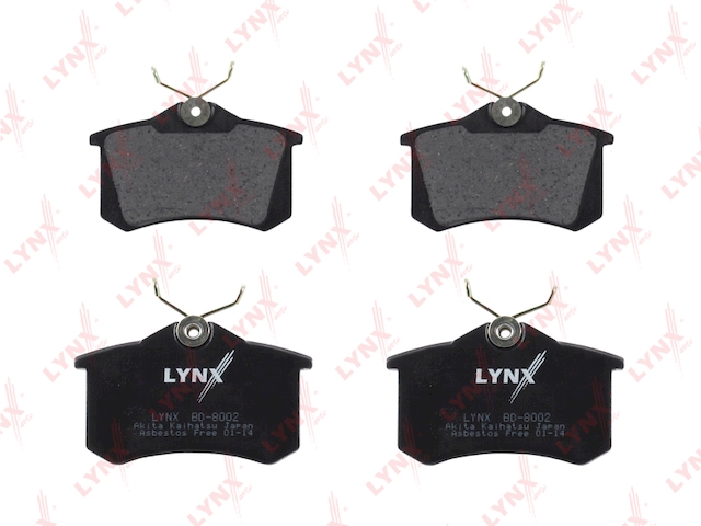 Купить LYNX BD-8002 Колодки тормозные задние подходит для AUDI A4 1.8-3.0 95-04/A6 1.8-4.2 98-05, SEAT Ibiza 1.8-2.0 93-99/Toledo 1.8-2.0 91-99, VW Corrado/Golf III 1.6-2.9 91-97/Passat 1.8-2.8 90-97/Vento 94 BD-8002