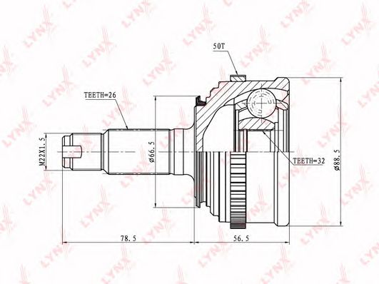 Купить LYNXAUTO CO3407A ШРУС наружный, пыльник, хомуты, смазка