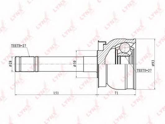 Купить LYNX CO-5726 ШРУС наружный подходит для NISSAN Terrano 2.4-2.7TD 96/Pick Up(D21) 2.4-2.5D 98 CO-5726