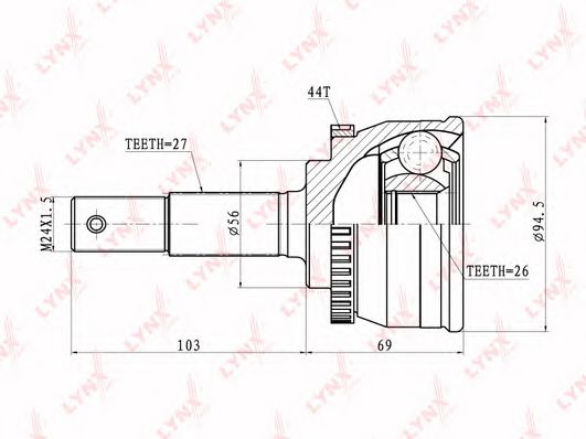 Купить LYNXAUTO CO5727A шрус
