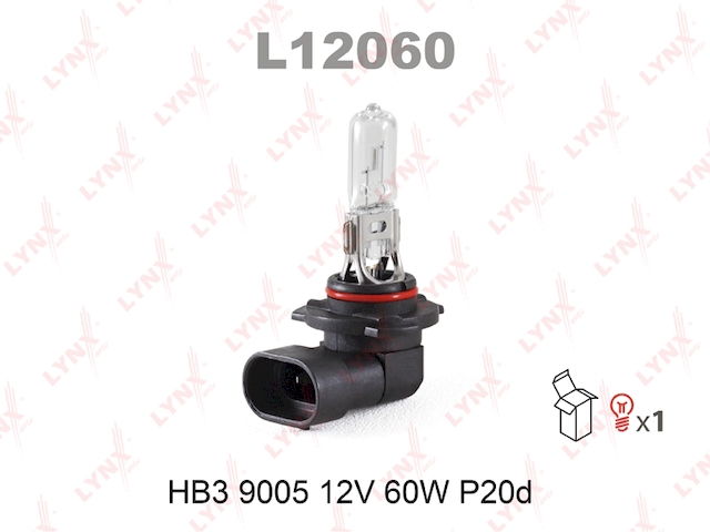 Купить LYNX L12060 Лампа галогеновая HB3 9005 12V 60W P20D L12060