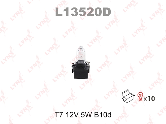 Купить LYNX L13520D Лампа накаливания T7 12V 5W B10d L13520D