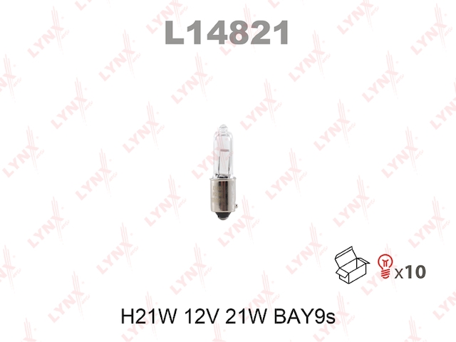 Купить LYNX L14821 Лампа накаливания H21W 12V 21W BAY9S L14821