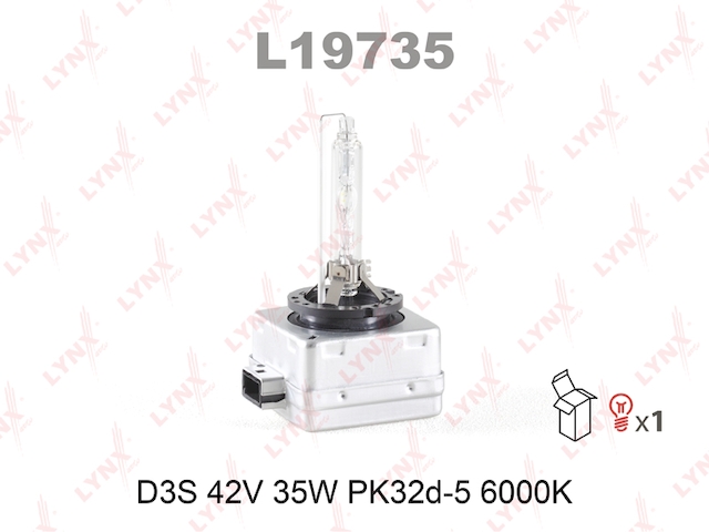 Купить LYNX L19735 Лампа газоразрядная D3S 12V 35W PK32D-5 6000K L19735