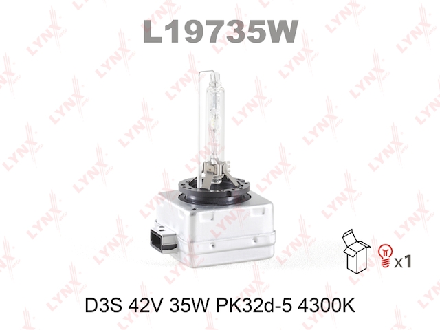 Купить LYNX L19735W Лампа газоразрядная D3S 12V 35W PK32D-5 4300K L19735W