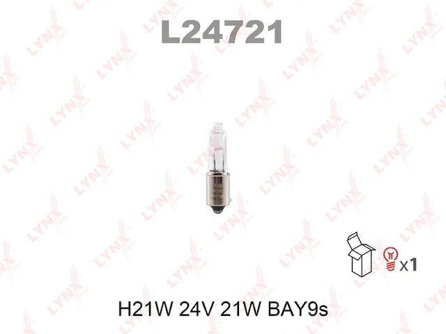 Купить LYNX L24721 Лампа накаливания H21W 24V 21W BAY9S L24721