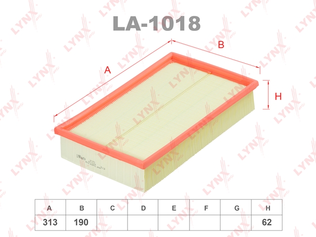 Купить LYNX LA-1018 Фильтр воздушный подходит для VW Transporter 5 1.9TD-3.2 03-09/2.0TD 09 LA-1018