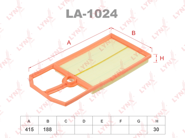 Купить LYNX LA-1024 Фильтр воздушный подходит для SEAT Cordoba 96-99/Ibiza II-III 96-02 1.4/Toledo II 1.6 00-06, SKODA Octavia 1.4 00, VW Bora 00-05/Golf IV 97-05/Caddy II 00-04/Polo 99-05 1.4 LA-1024