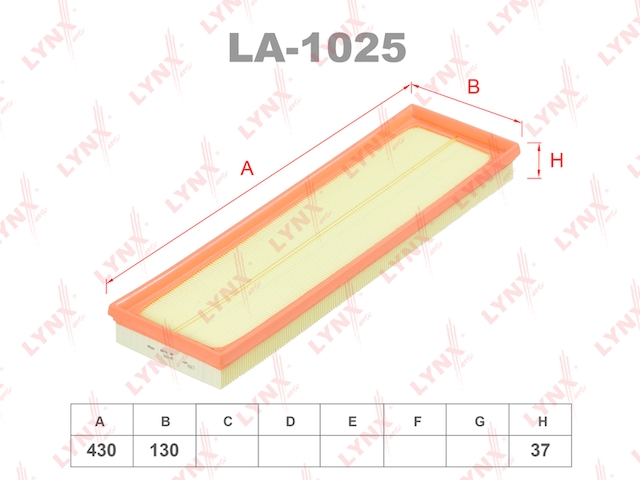 Купить LYNX LA-1025 Фильтр воздушный подходит для VW Jetta III/IV 2.5 06 LA-1025