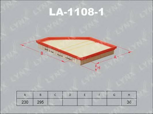 Купить LYNX LA-1108-1 Фильтр воздушный подходит для BMW X5 (E70) 4.8 07 LA-1108-1