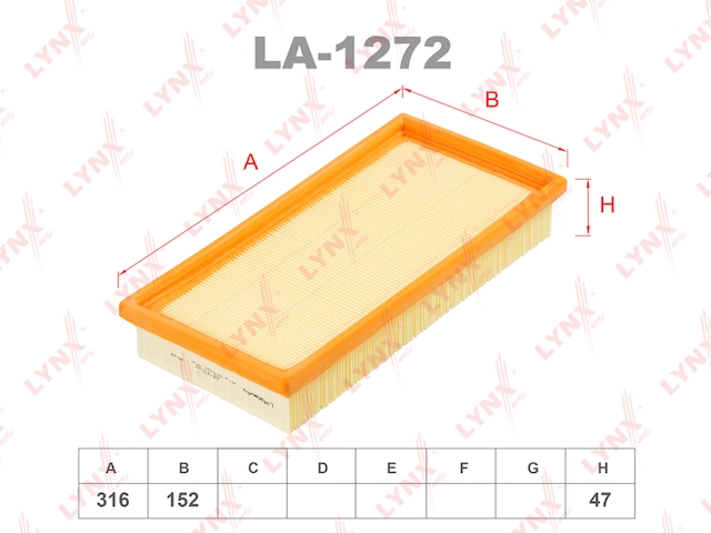 Купить LYNX LA1272 ФИЛЬТР ВОЗДУШНЫЙ
