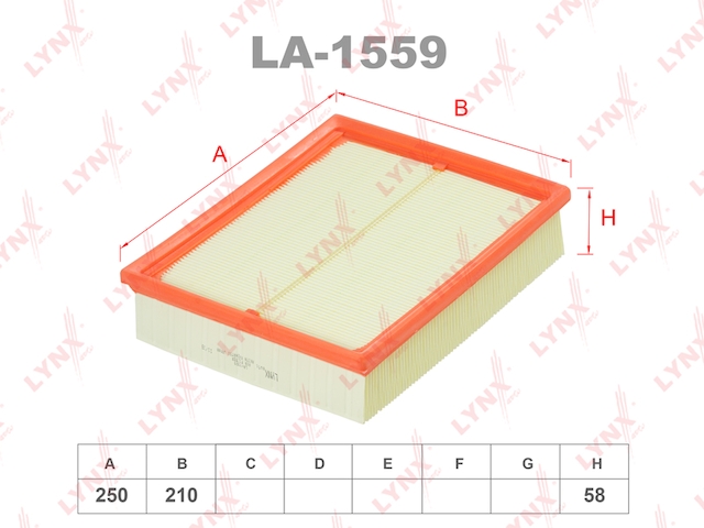 Купить LYNX LA-1559 Фильтр воздушный подходит для AUDI A4 1.6-2.8 95-00/A6 1.8-4.2 97-05, SKODA Superb 1.8T-2.8 02-08, VW Passat 1.8-2.8 96-00/1.6-4.0 00-05 LA-1559