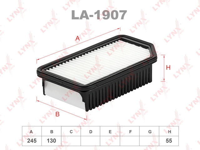 Купить LYNX LA-1907 Фильтр воздушный подходит для HYUNDAI i20 1.1D-1.6D 08 / ix20 1.4-1.6D 10, KIA Soul 1.6-1.6D 09 / Venga 1.4-1.6D 10 LA-1907