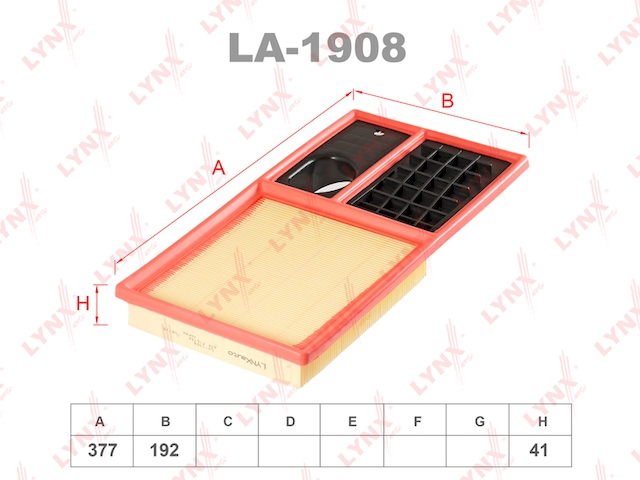 Купить LYNX LA-1908 Фильтр воздушный подходит для SEAT Altea 1.4 06 / Ibiza IV-V 1.4-1.6 06 / Leon 1.4 07, SKODA Fabia 1.4-1.6 07 / Octavia 1.4(1Z3) 04 / Roomster 1.4-1.6 06, VW Caddy 1.4 06-10 / Golf V LA-1908