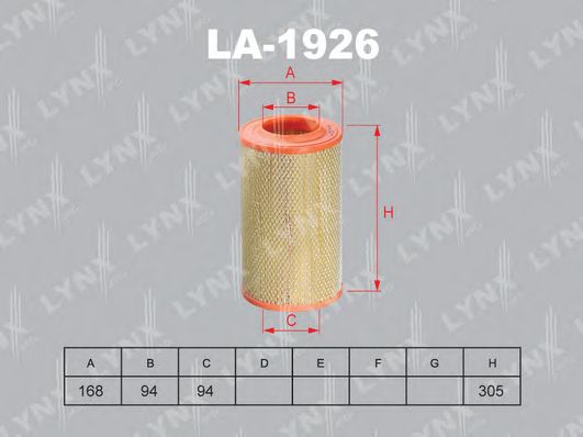 Купить LYNX LA-1926 Фильтр воздушный подходит для CITROEN Jumper 2.2D-3.0D 06, FIAT Ducato 2.2D-3.0D 06, PEUGEOT Boxer 2.2D-3.0D 06 LA-1926