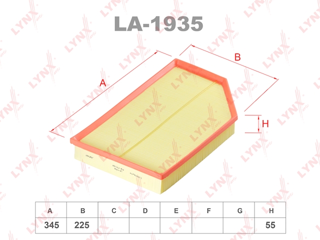 Купить LYNX LA-1935 Фильтр воздушный подходит для VOLVO S60 II 2.0T-2.4D 10 / S80 II 1.6D-4.4 06 / XC60 2.0T-2.4D 08 / XC70 2.0T-2.4D 07 LA-1935