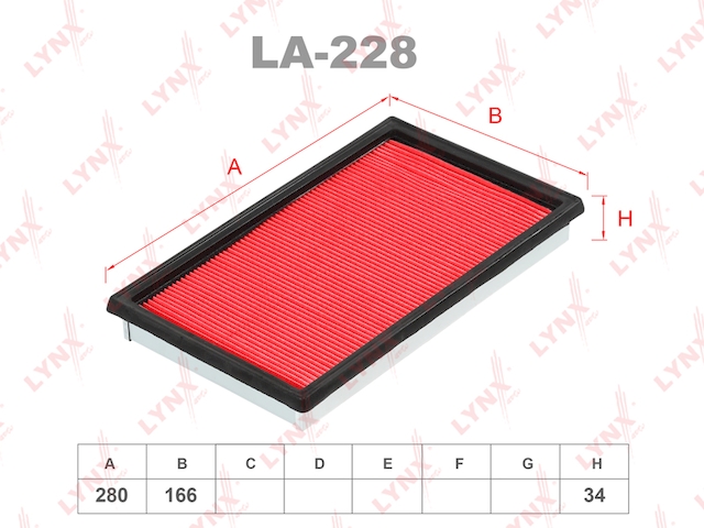 Купить LYNX LA-228 Фильтр воздушный подходит для NISSAN Avenir 1.8-2.0D 05/X-Trail 2.0 00-07 LA-228