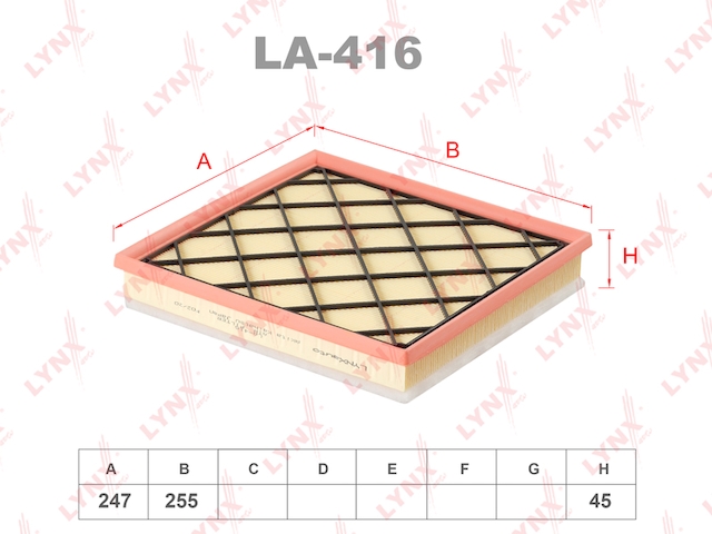 Купить LYNXAUTO LA416 фильтр воздушный!\ Opel Astra 1.4/1.6 09>, Chevrolet Cruze 1.6/1.8 09>
