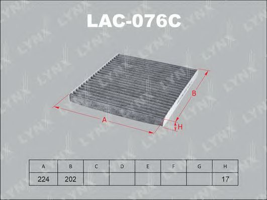 Купить LYNX LAC-076C Фильтр салонный угольный подходит для HYUNDAI Genesis 08/Tucson 04, KIA Carens 05/Rio 05/Sportage 04 LAC-076C