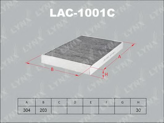 Купить LYNX LAC-1001C Фильтр салонный угольный подходит для AUDI A4 00-08/A6 97-05/Allroad 00-05 LAC-1001C