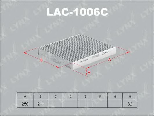 Купить LYNXAUTO LAC1006C фильтр салона! угольный\ Audi A2, VW Polo 1.2-1.6/1.9TDI 03>