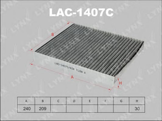 Купить LYNX LAC-1407C Фильтр салонный угольный подходит для FORD Focus III 11/C-Max 07/Galaxy 06/Kuga 08/Mondeo 07/S-Max 07 LAC-1407C
