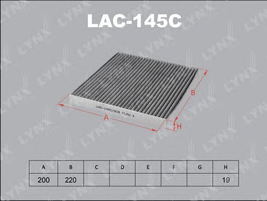 Купить LYNX LAC-145C Фильтр салонный угольный подходит для TOYOTA Avensis 03/Corolla 02/Corolla 02 LAC-145C