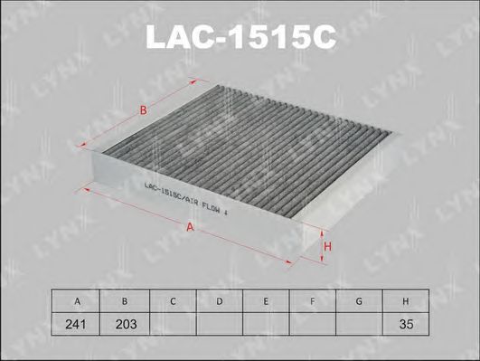 Купить LYNX LAC-1515C Фильтр салонный угольный подходит для CHEVROLET Cruze 09/Orlando 11, OPEL Astra J 09/Insignia 08/Meriva B 10, SAAB 9-5 10 LAC-1515C