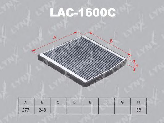 Купить LYNX LAC-1600C Фильтр салонный угольный подходит для VOLVO C70 97-05/S60 05/S70 97-00/S80 99-06/XC70 02/XC90 02 LAC-1600C