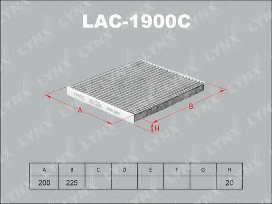 Купить LYNX LAC-1900C Фильтр салонный угольный подходит для SSANGYONG Actyon 2.0D 10 / Korando C 2.0D 10 LAC-1900C