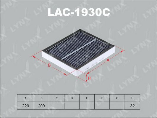 Купить LYNX LAC-1930C Фильтр салонный угольный подходит для INFINITI FX 08- LAC-1930C