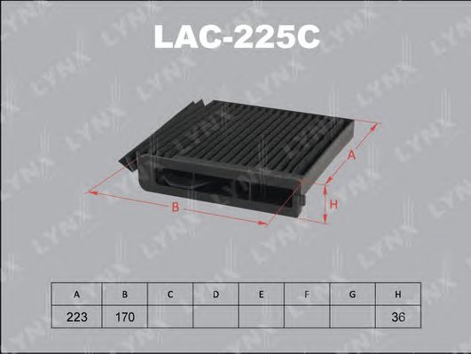 Купить LYNX LAC-225C Фильтр салонный угольный подходит для NISSAN Tiida 07 LAC-225C