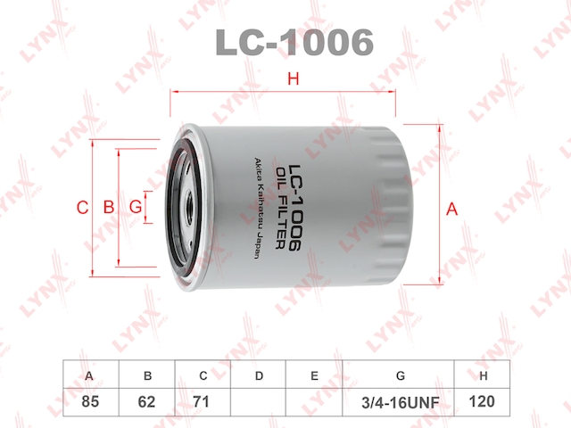 Купить LYNX LC-1006 Фильтр масляный подходит для FORD Galaxy 1.9TD 97-00, SEAT Alhambra/Cordoba/Ibiza/Toledo 96-00 1.9TD, VW Golf 96-02/Passat 96-97/Polo 98-01/Transporter 4 92-03 1.9TD LC-1006