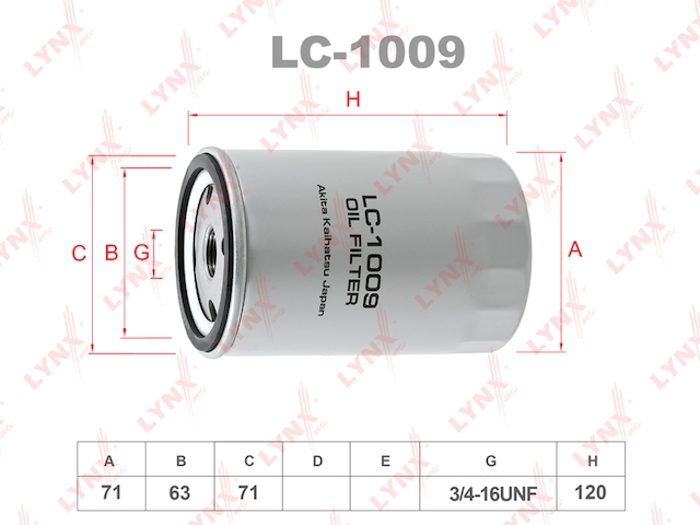Купить LYNX LC-1009 Фильтр масляный подходит для AUDI 80 1.3-2.3 94/100 1.6-2.3 90, SEAT Ibiza 1.2-1.7 93, VW Golf 1.0-2.0 97 LC-1009