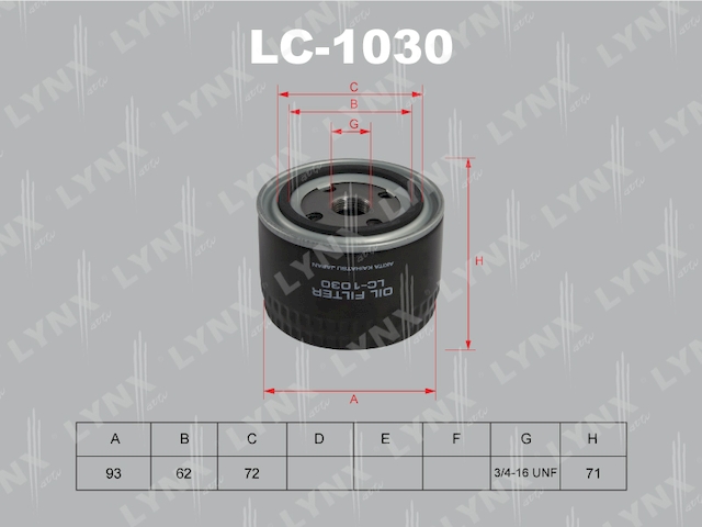 Купить LYNX LC-1030 Фильтр масляный подходит для LADA 2108-12/ Kalina/Priora/2105//CHEVROLET Niva LC-1030