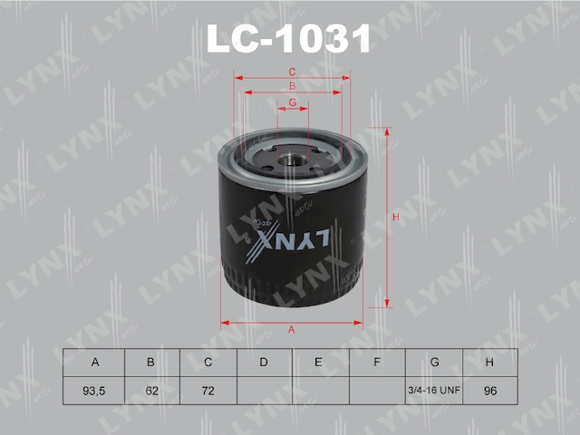 Купить LYNX LC-1031 Фильтр масляный подходит для LADA 2101-07/Moskvich 2141(M06) LC-1031