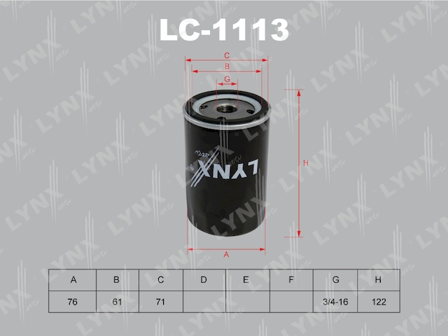 Купить LYNX LC-1113 Фильтр масляный подходит для CHRYSLER PT Cruiser 2.4 03, FORD Escort 1.6-1.8 92-00/Fiesta 1.3-1.5 01/Focus I 1.6-2.0 98-04/Mondeo 1.6-2.0 93-00/Scorpio 2.0-2.3 94-98/Transit 2.0-2.3 94, LC-1113