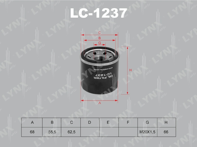 Купить LYNX LC-1237 Фильтр масляный подходит для INFINITY EX37/FX35-50/G37/M37, KIA Carens 1.6-1.8 02/Rio 1.3-1.5 00-05/Shuma 1.5-1.8 97-04, MAZDA 2 1.3-1.6 07/3 1.6 03, NISSAN Almera(N15) 2.0 96-00/(N16) LC-1237