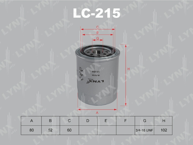 Купить LYNX LC-215 Фильтр масляный подходит для NISSAN Almera(N15) 1.4-1.6 95-00/Pick Up(D21/22) 2.4-3.0 92/Primera(P10) 1.6 93-01/Terrano 2.4-3.0 90-02 LC-215