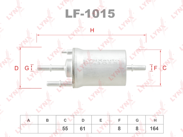 Купить LYNX LF-1015 Фильтр топливный подходит для AUDI A1 1.2T-1.4T 10 / A3(8P1) 1.4T-2.0T 03, SEAT Altea 1.2T-2.0T 07 / Ibiza 1.2T-1.4T 09 / Leon 1.2T-2.0T 05 / Toledo 1.8T-2.0T 04, SKODA Fabia 1.2T-1. LF-1015
