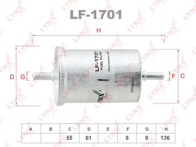 Купить LYNX LF-1701 Фильтр топливный подходит для Citroen Berlingo 1.1-1.8 96/C2/C3 1.1-1.6 02/C4 1.4-2.0 04/C5 1.8-3.0 01/Saxo 1.0-1.6 96-03/Xantia 1.6-3.0 93-03/Xsara 1.4-2.0 97-05, Peugeot 106 1.0-1.6 LF-1701