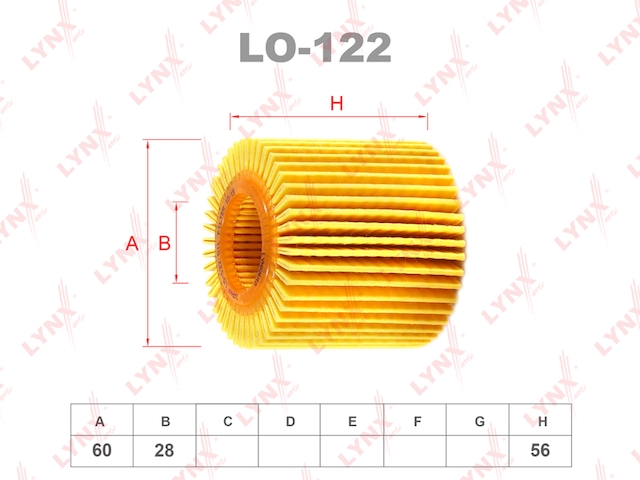 Купить LYNX LO-122 Фильтр масляный подходит для TOYOTA Auris 1.3-1.6 09/IQ 1.3 09/Yaris 1.3 09 LO-122